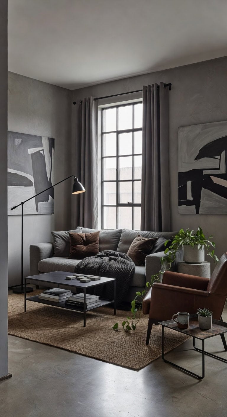 industrial grey brown living