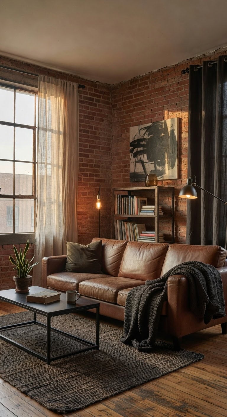 industrial leather lounge vibe