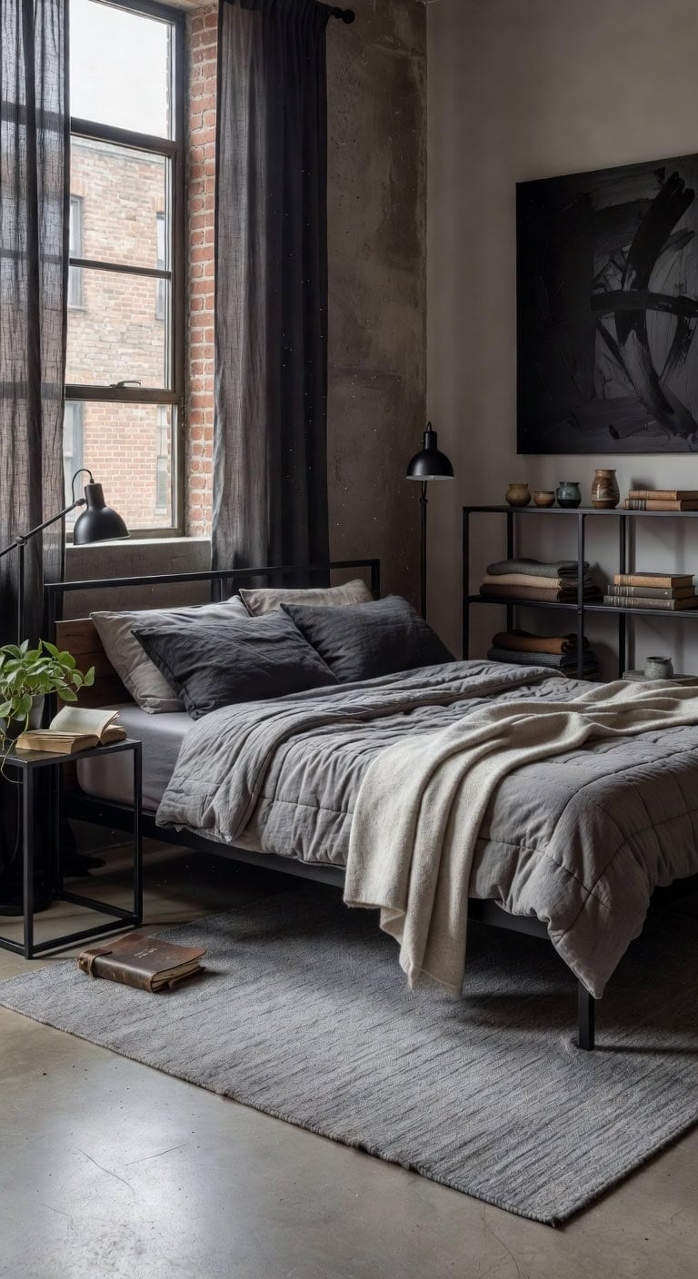 industrial loft bedroom essentials