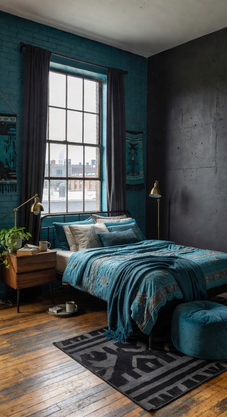 industrial loft bedroom oasis