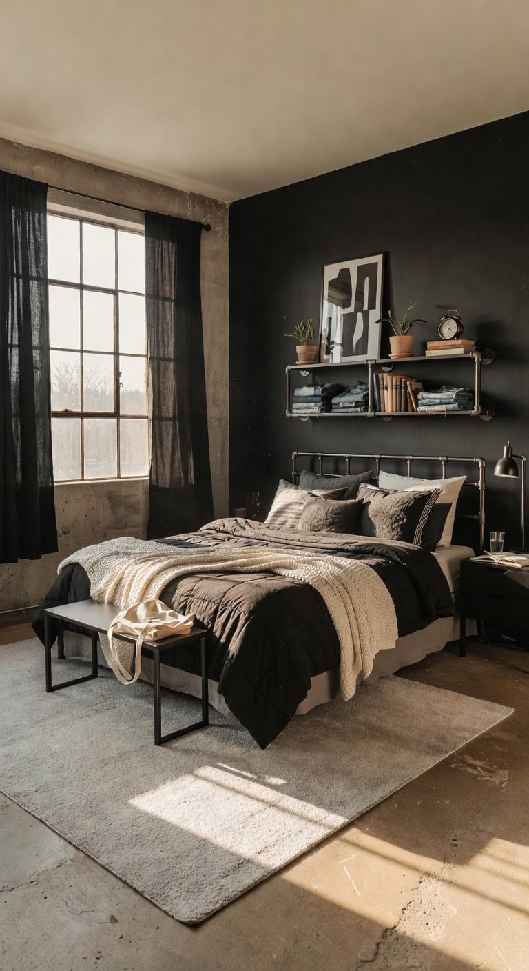 industrial loft black comforter