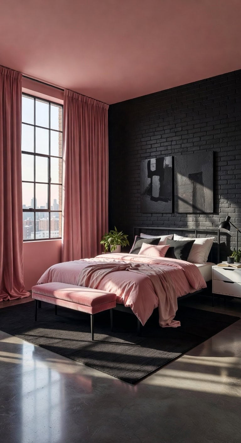industrial loft with pink