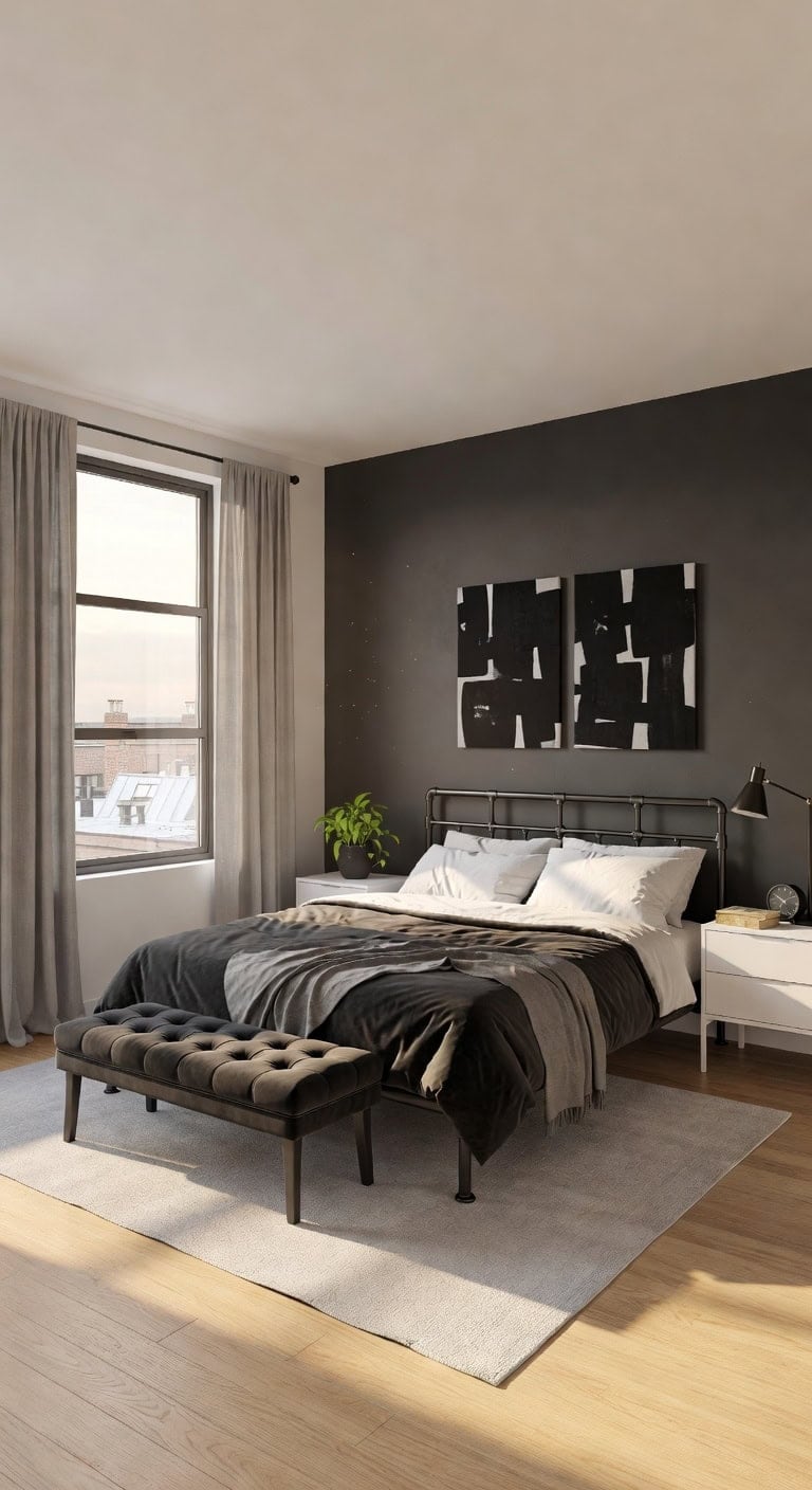 industrial sleek bedroom elegance