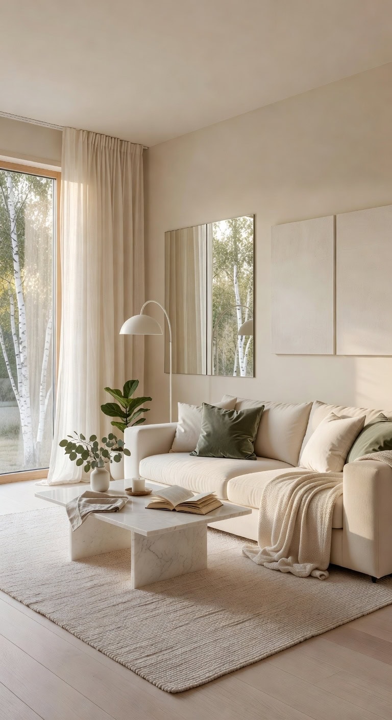 ivory cream minimalist living