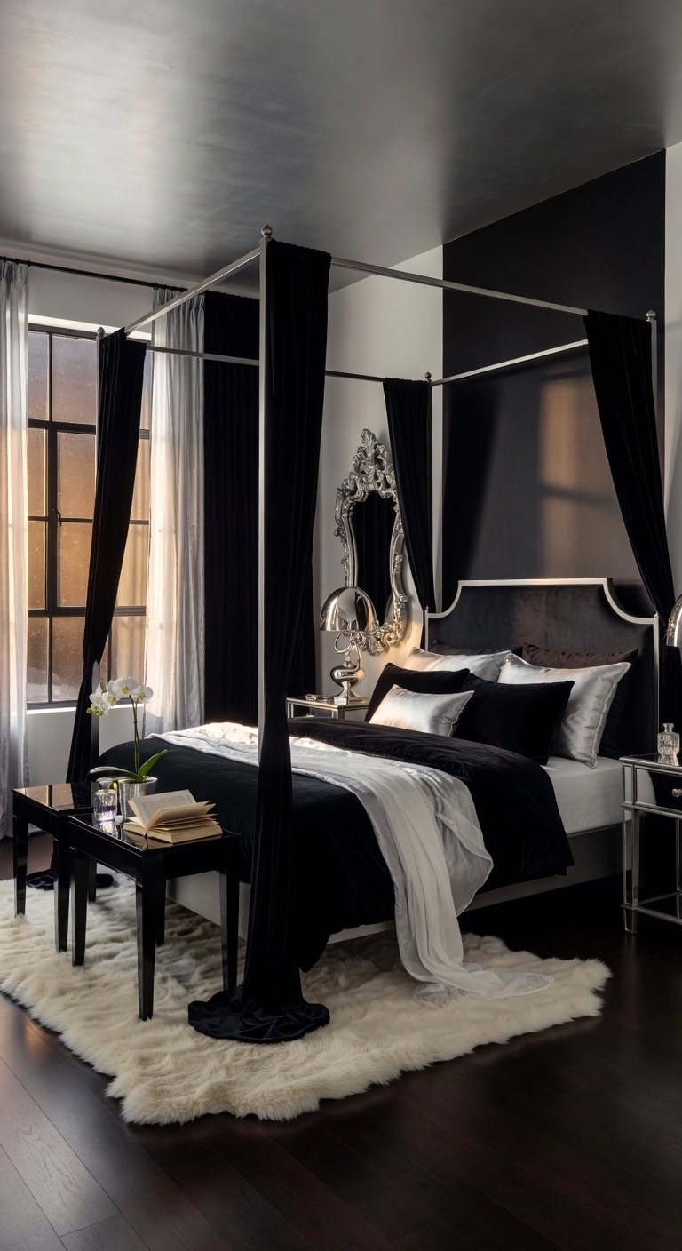 jet black silver canopy