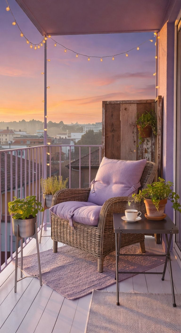 lavender felt balcony cushion