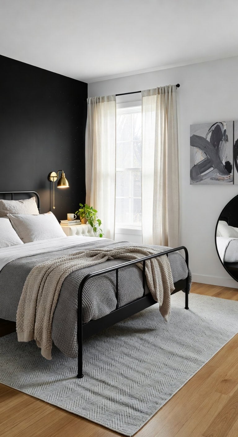 layered black bedroom elegance