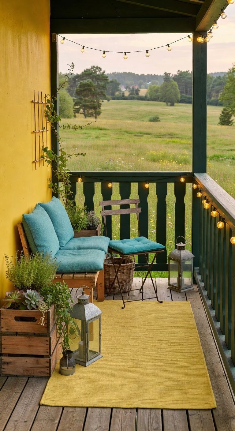 lemon pine rustic balcony retreat