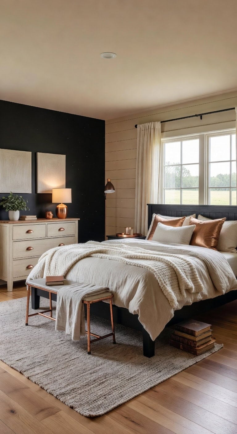 light black cotton country bedroom