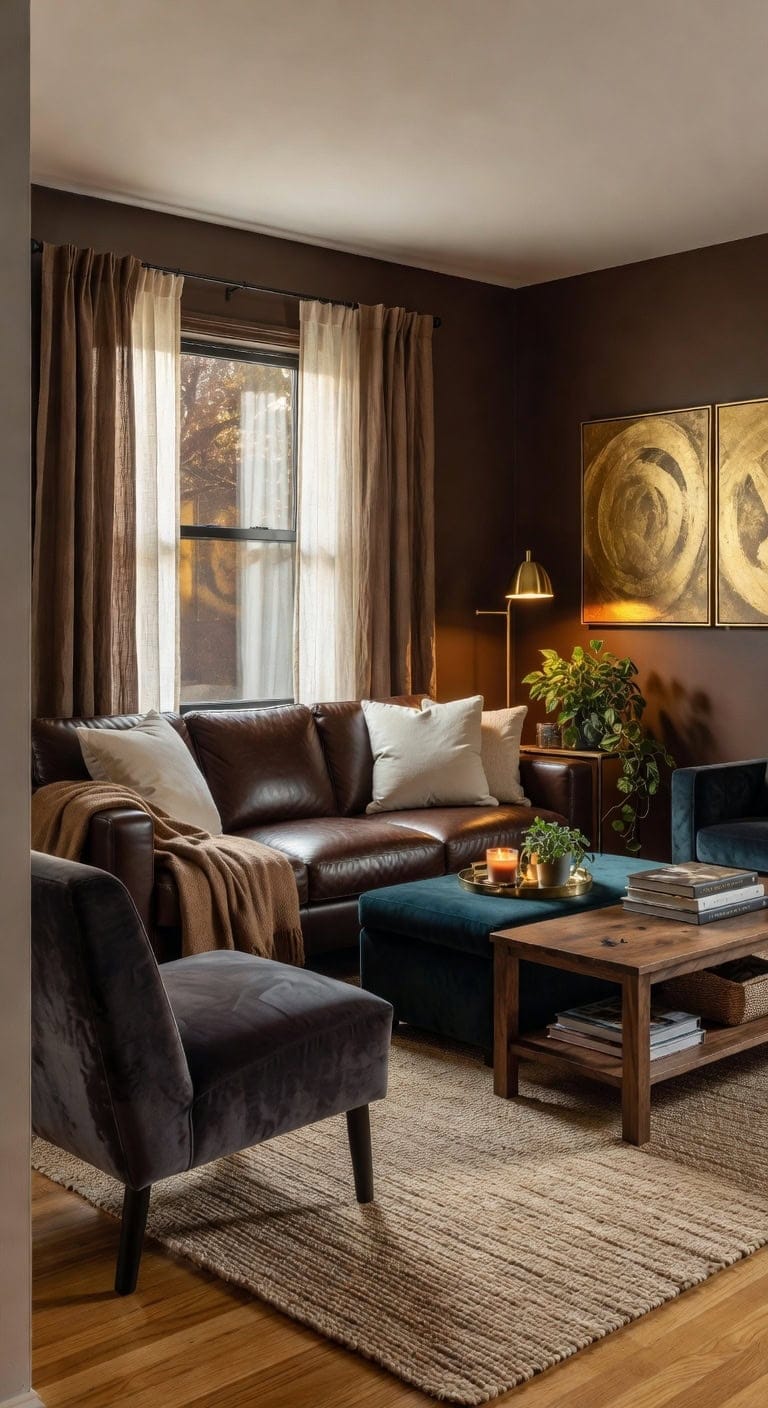 luxe leather living room