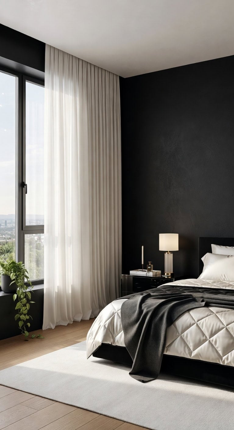 luxurious black white nightstand