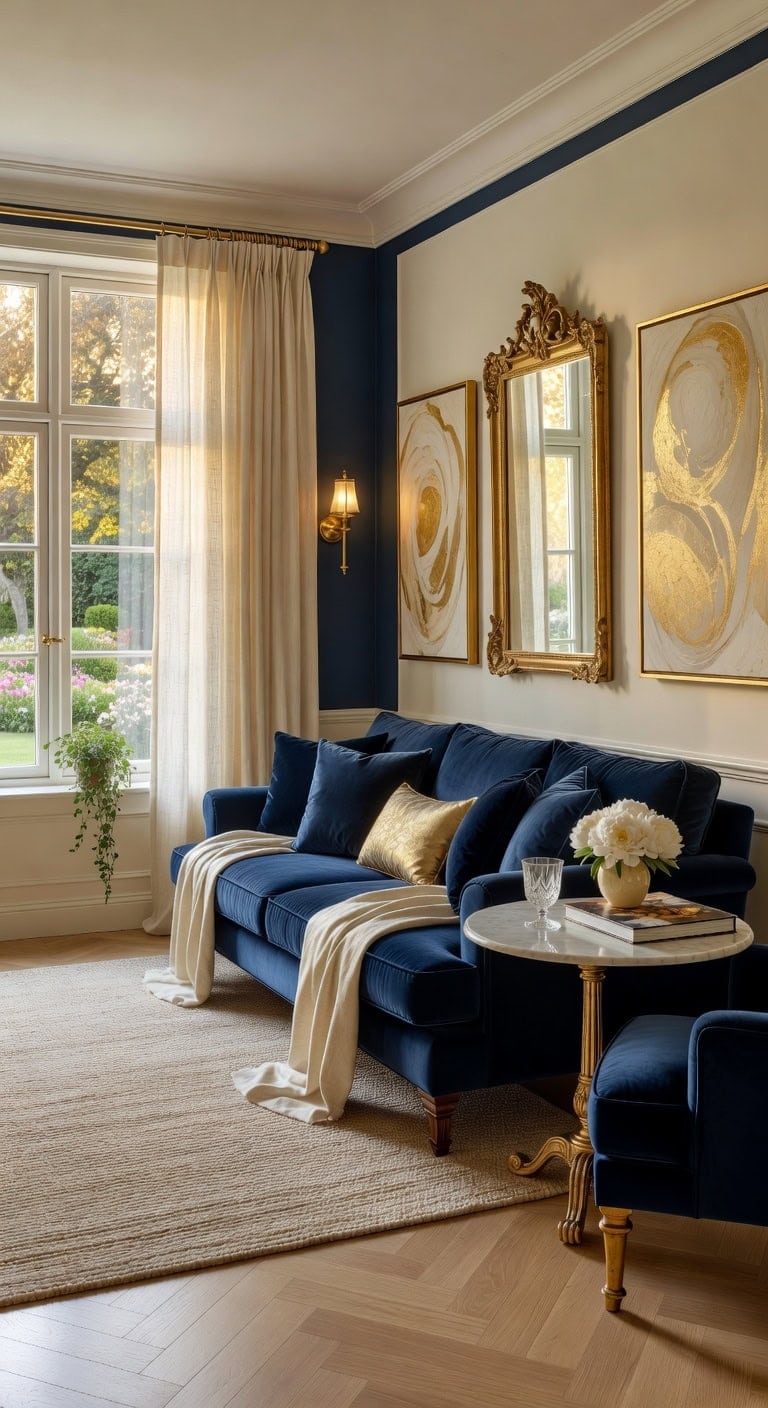 marble anchored navy elegance