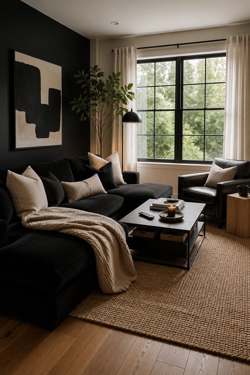 matte black accent wall
