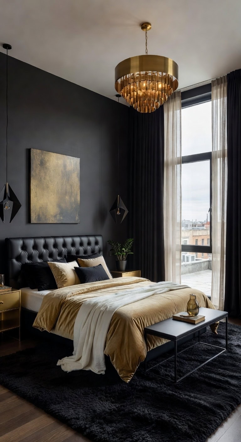 metallic chic bedroom lighting