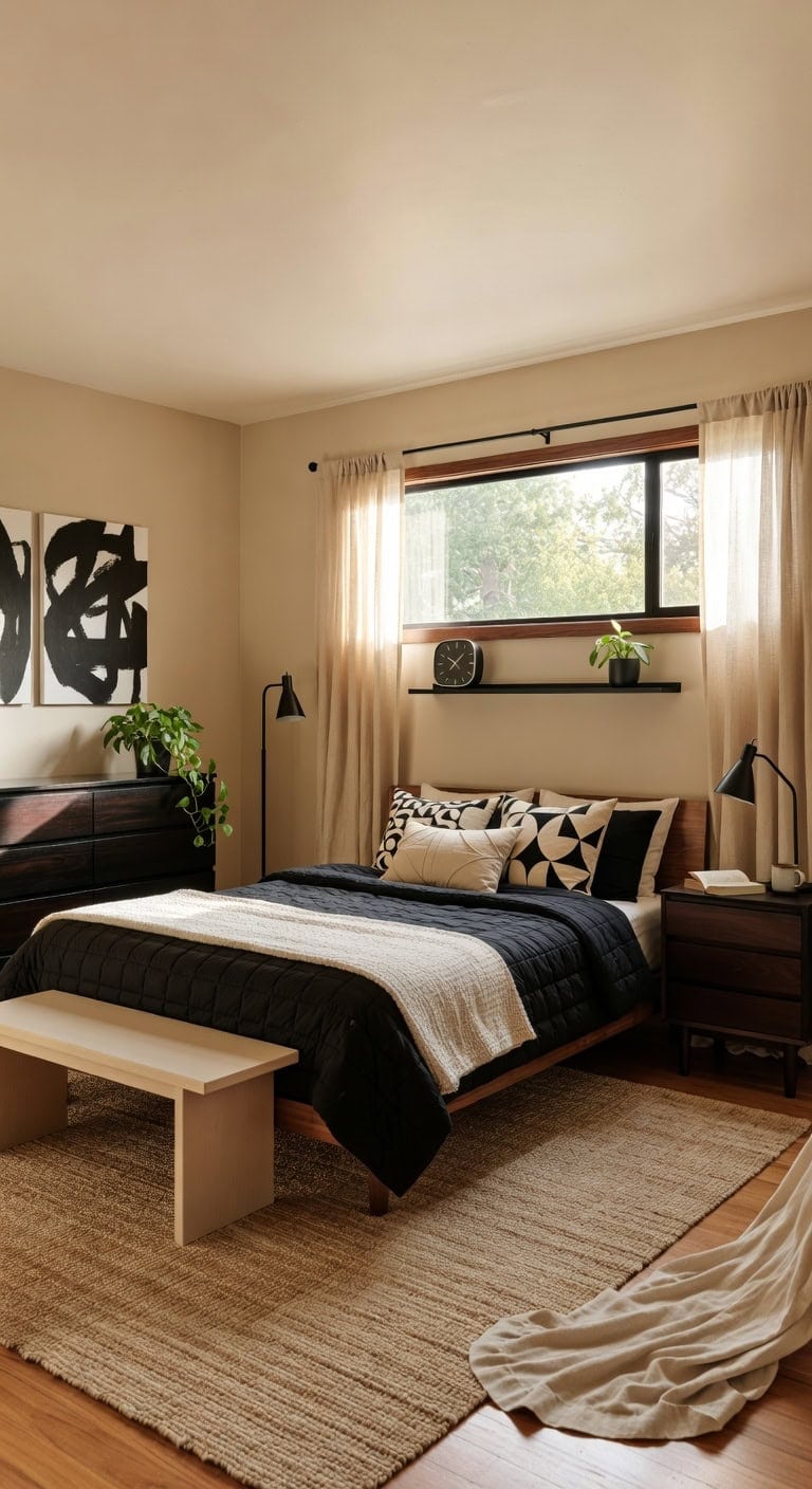 mid century beige walnut