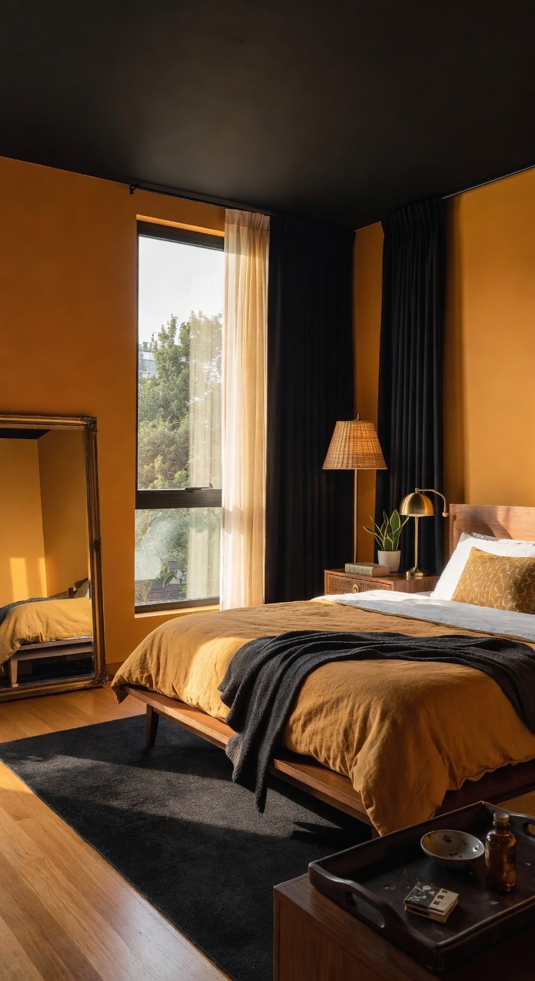 mid century black mustard retreat