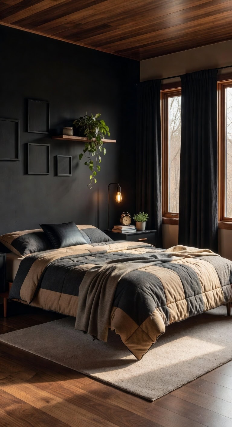 mid century black walnut nightstand