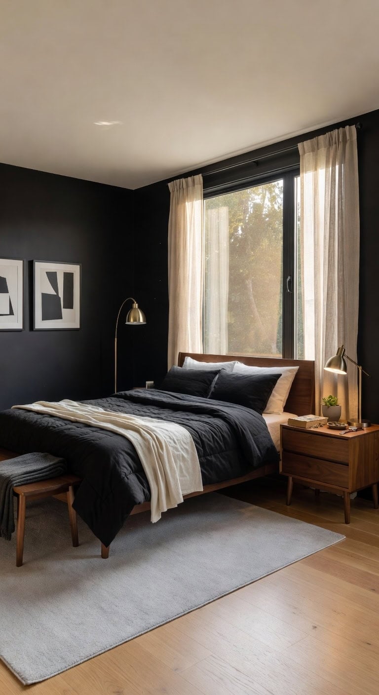 mid century black walnut retreat