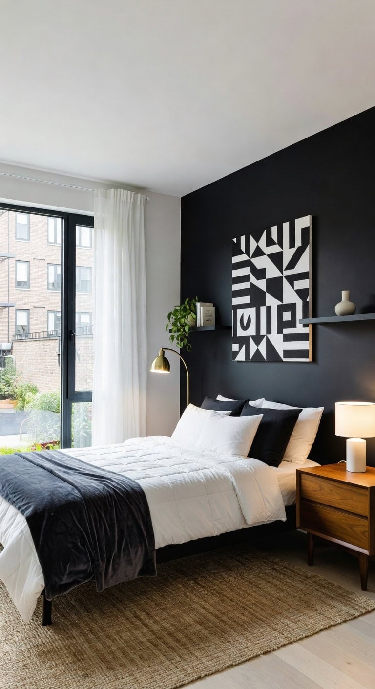 mid century black white sanctuary