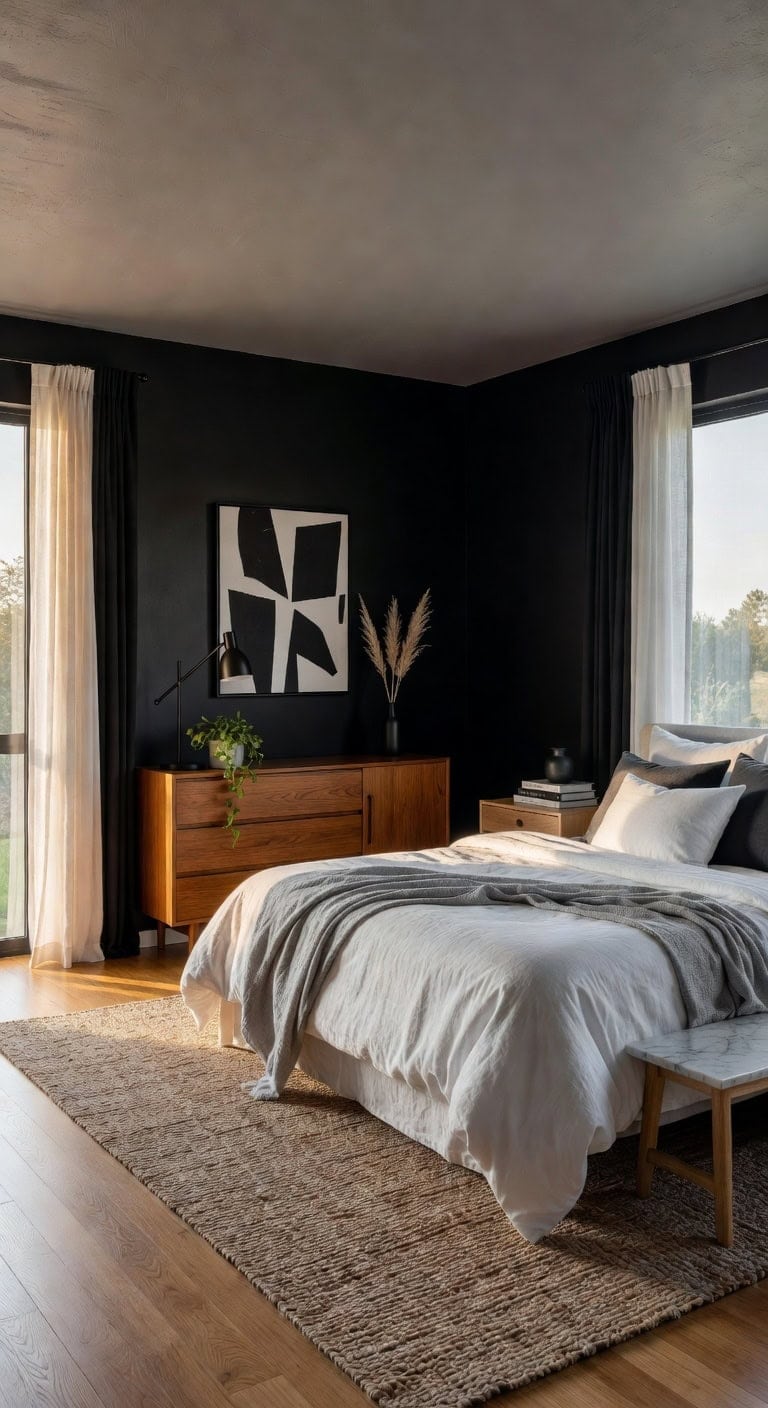 mid century monochrome teak