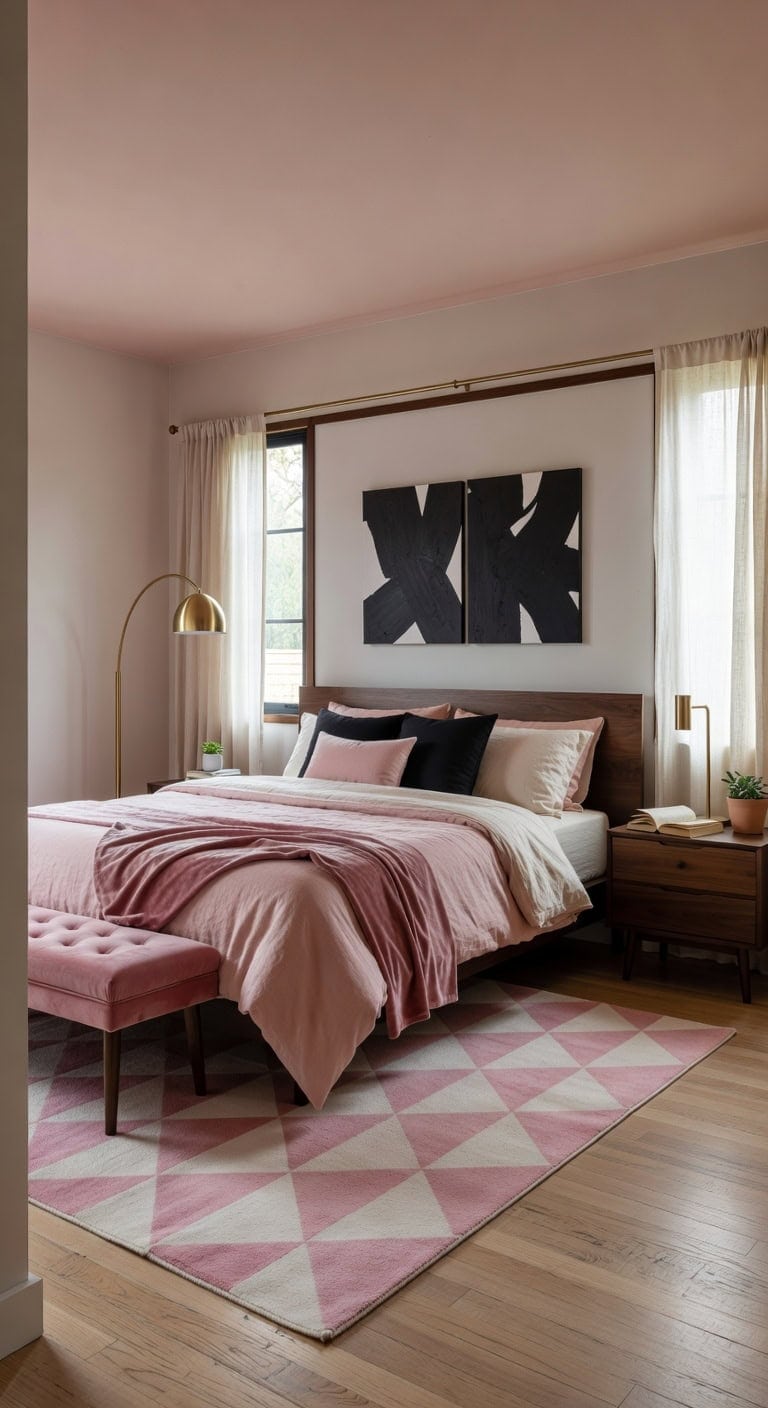 mid century pink walnut retreat