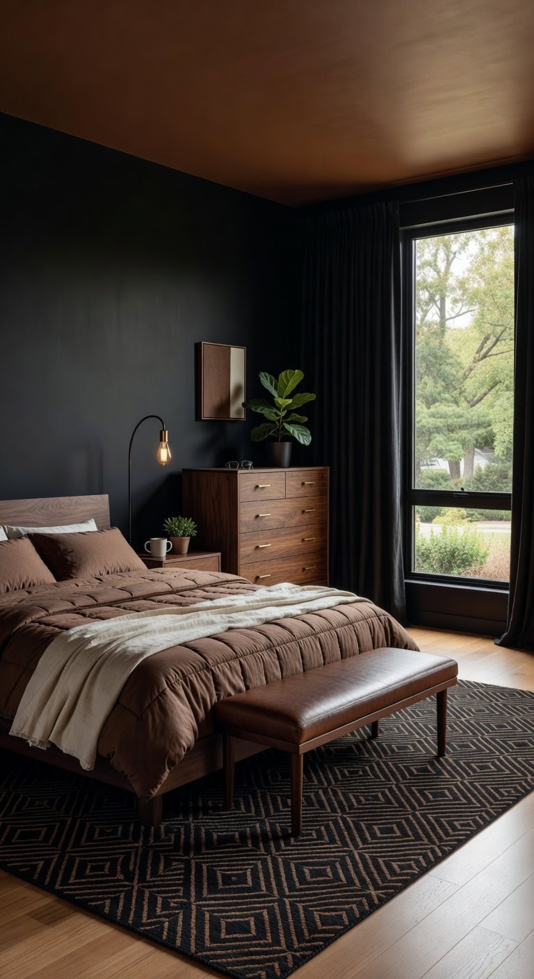 mid century walnut bedroom