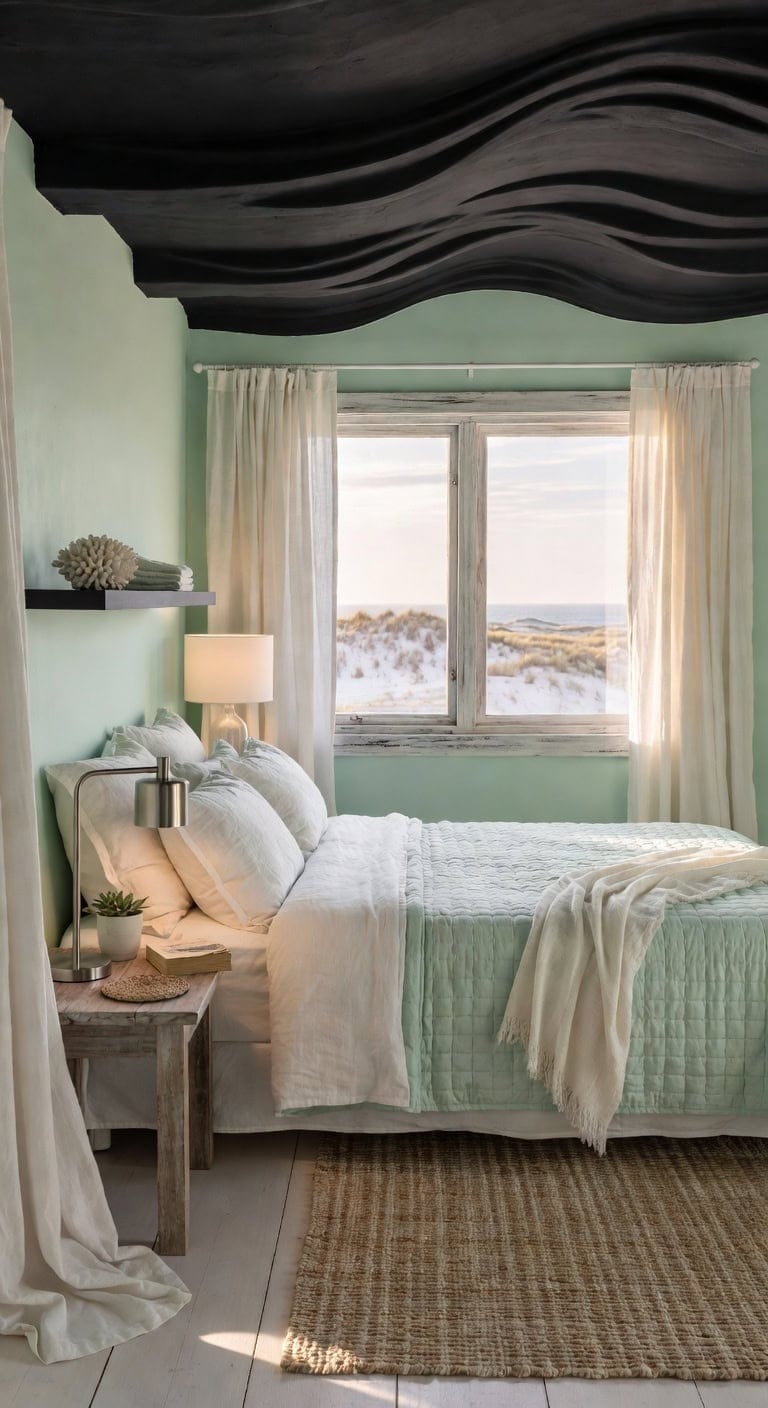 mint green coastal bedroom