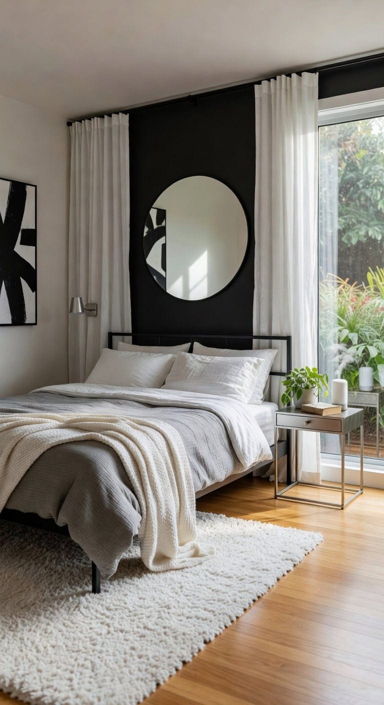 mirror enhanced sleek bedroom bedroom