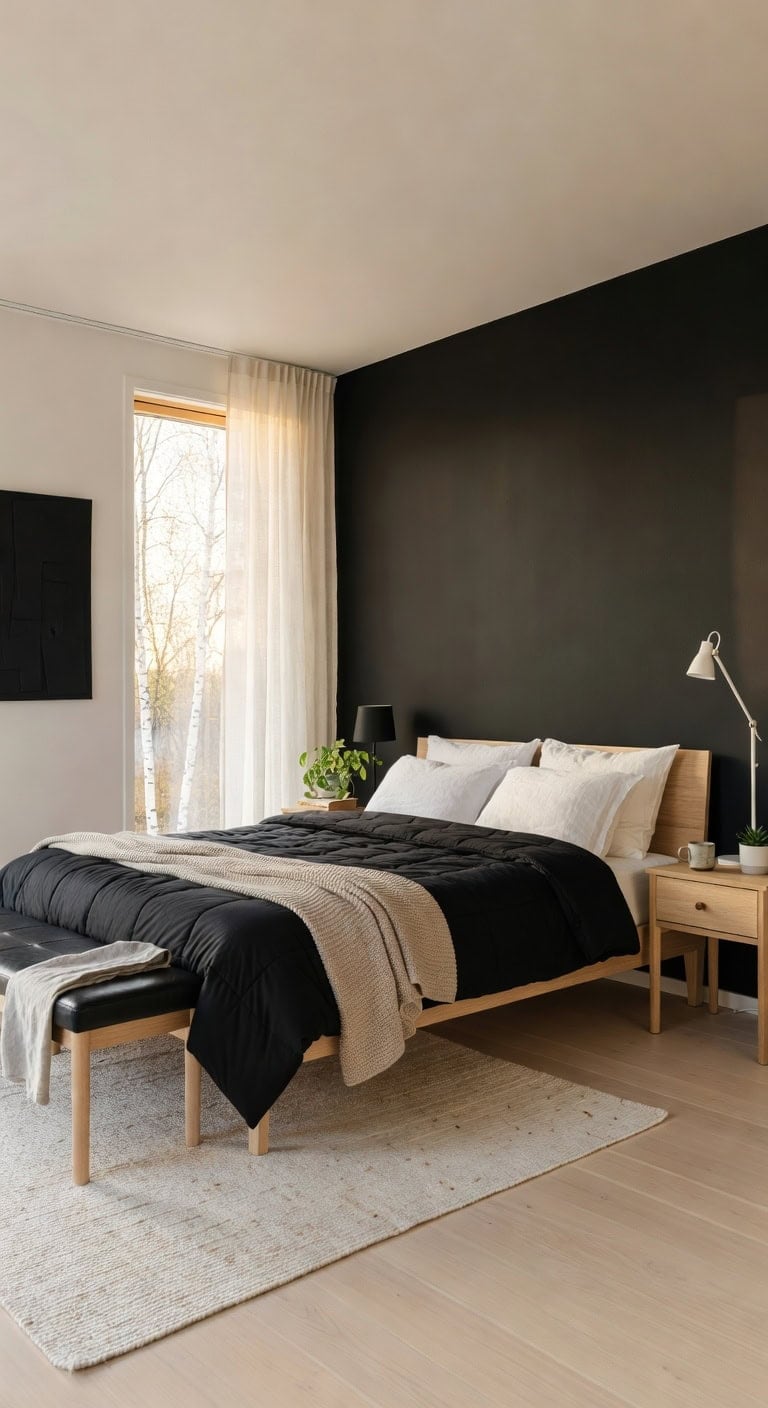 modern black bedroom sanctuary