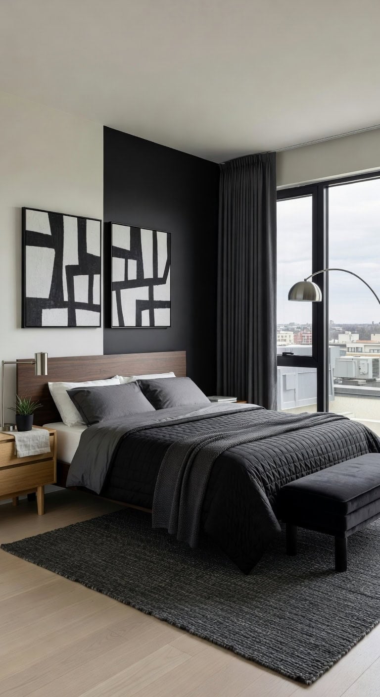 monochrome modern bedroom sanctuary