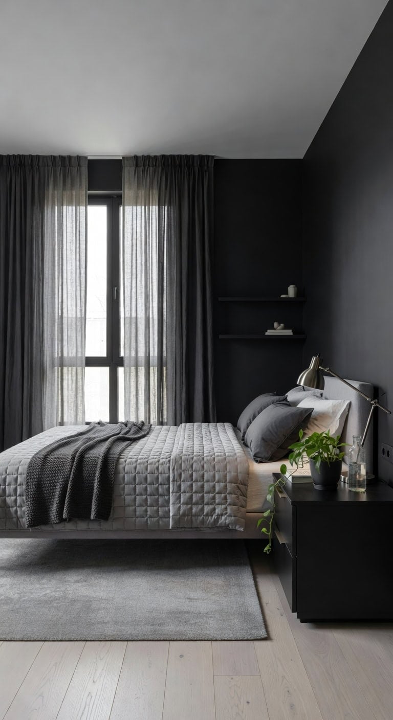 monochrome tech ready bedroom