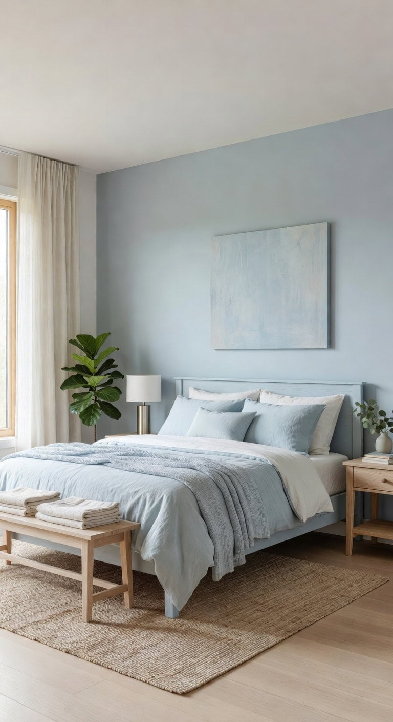 muted blue bedroom oasis