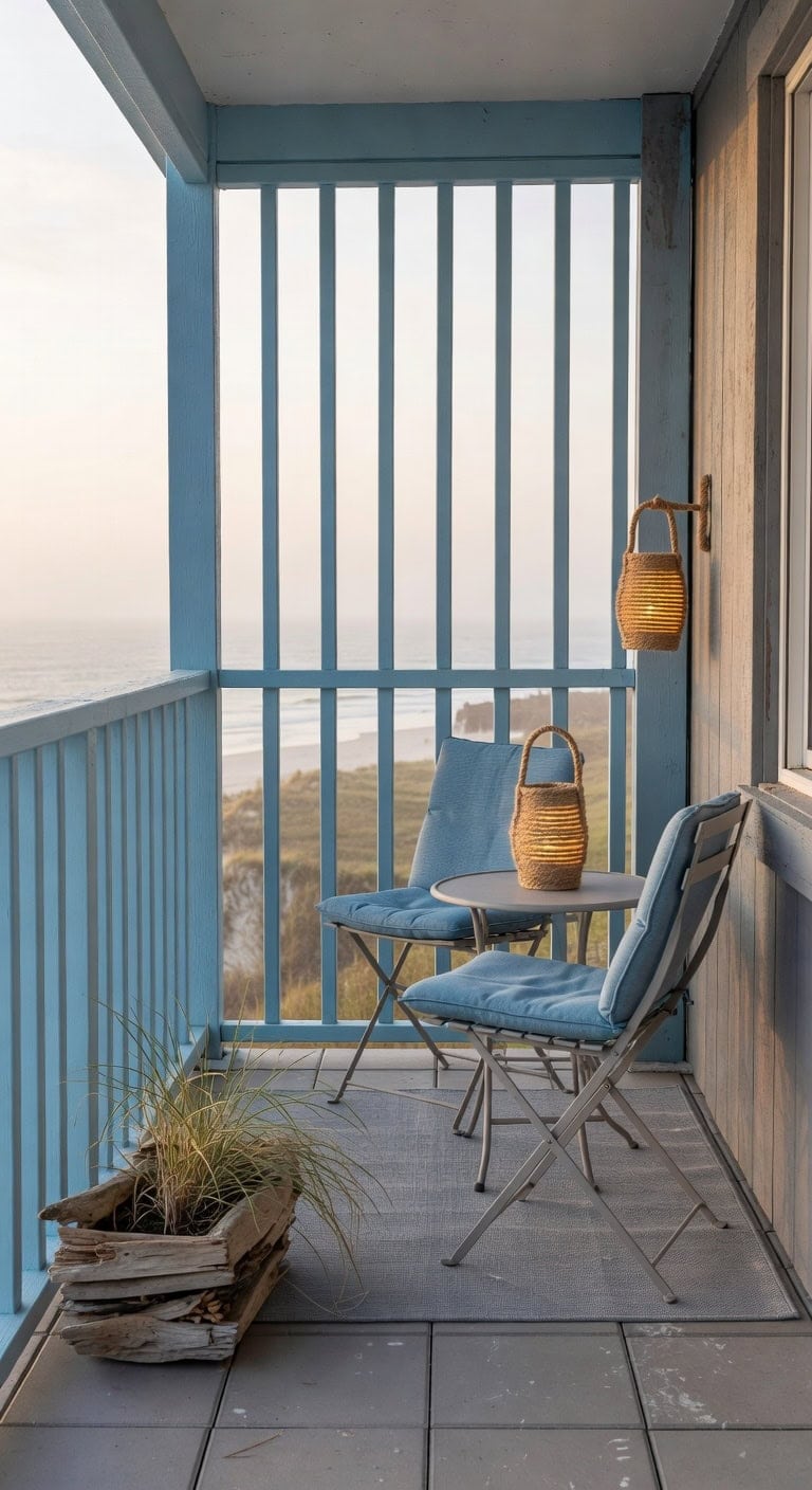 muted coastal gray balcony