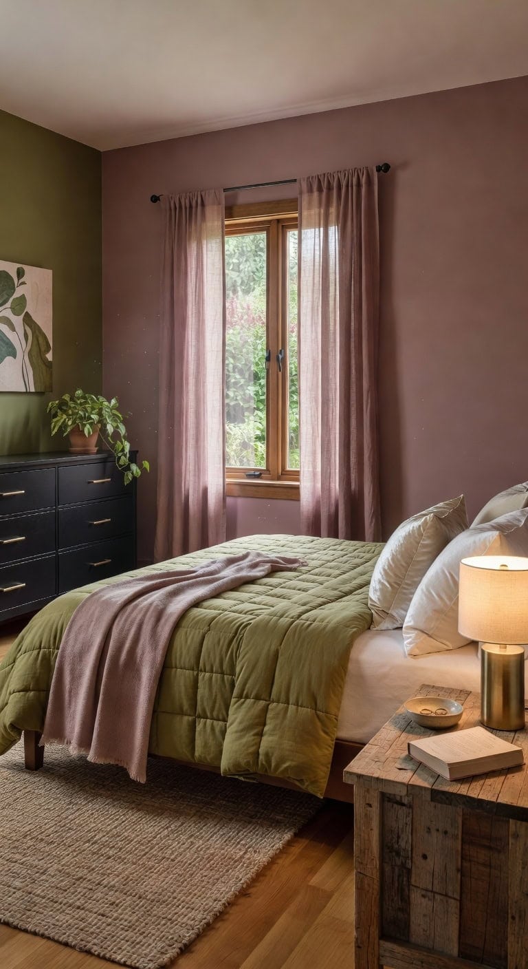 muted mauve olive drab