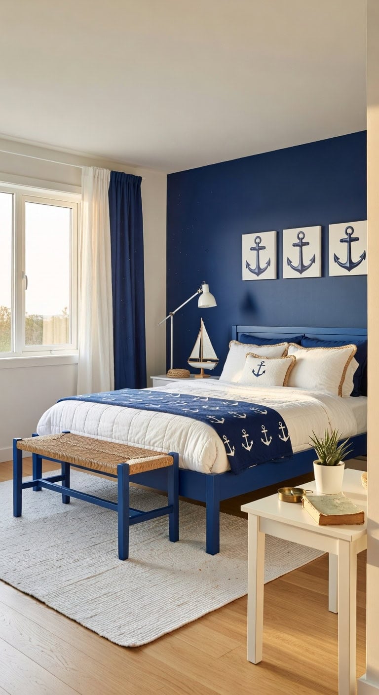 nautical royal blue bedroom