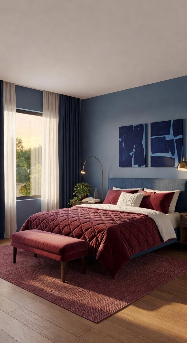 navy accent bedroom sanctuary