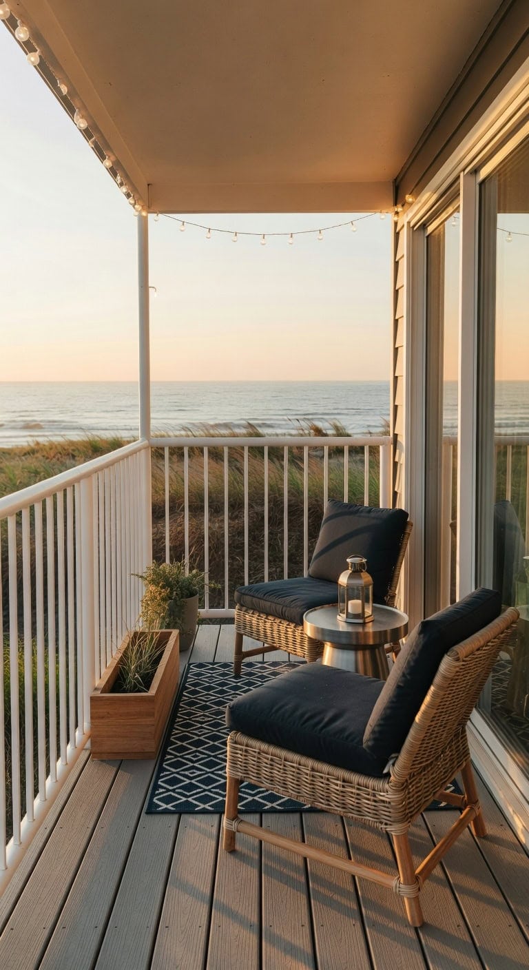 navy coastal compact balcony