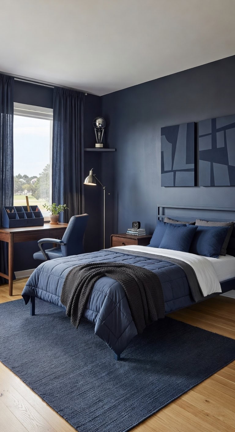 navy gray study sanctuary