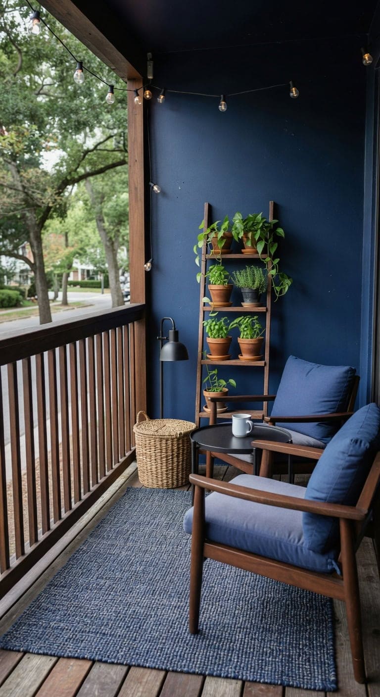 navy walnut vintage cozy nook