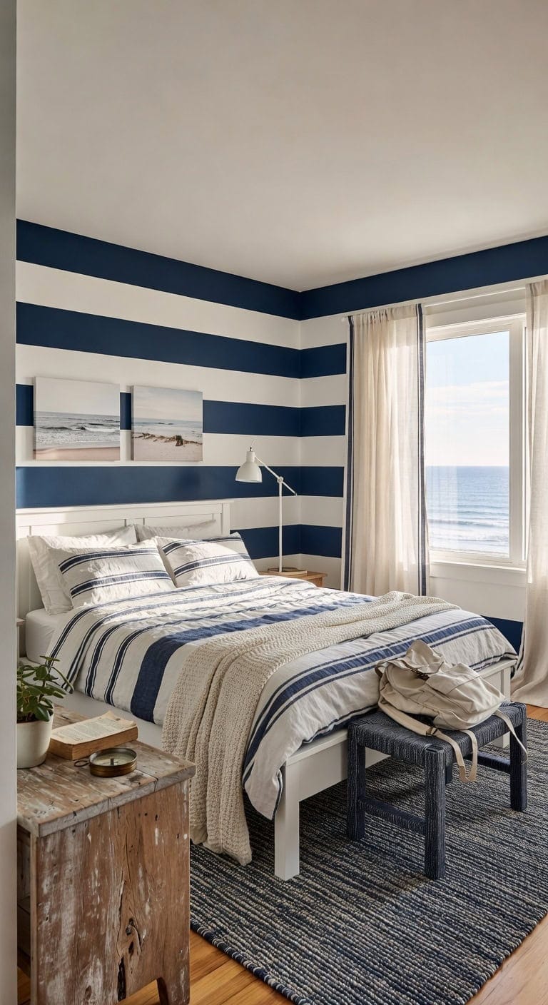 navy white coastal retreat