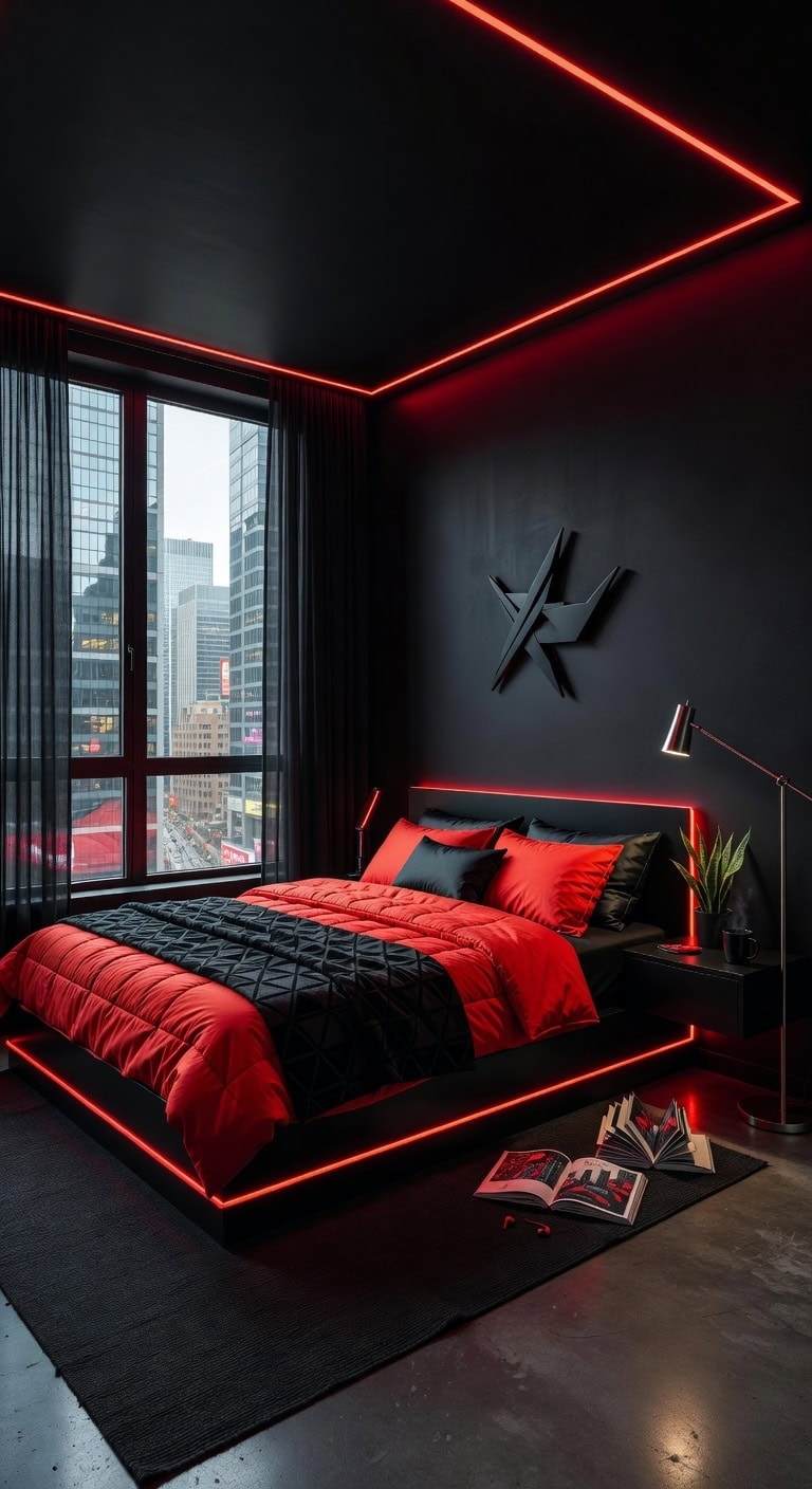 neon cyberpunk alcove