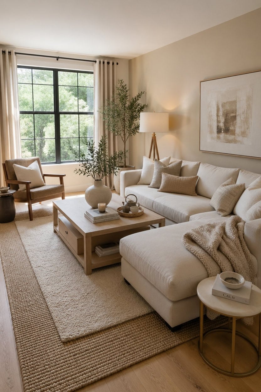 neutral layered comfort living