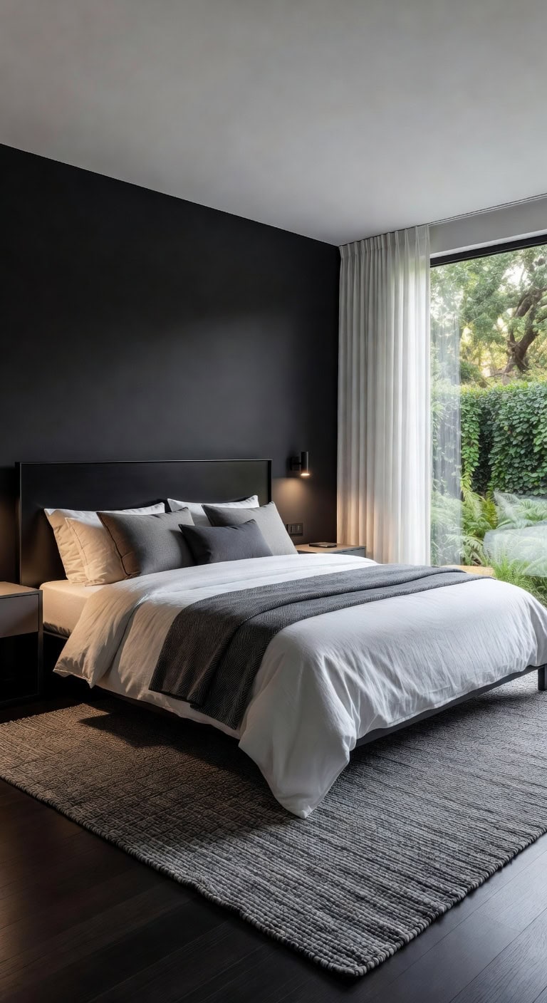 neutral monochrome bedroom elegance