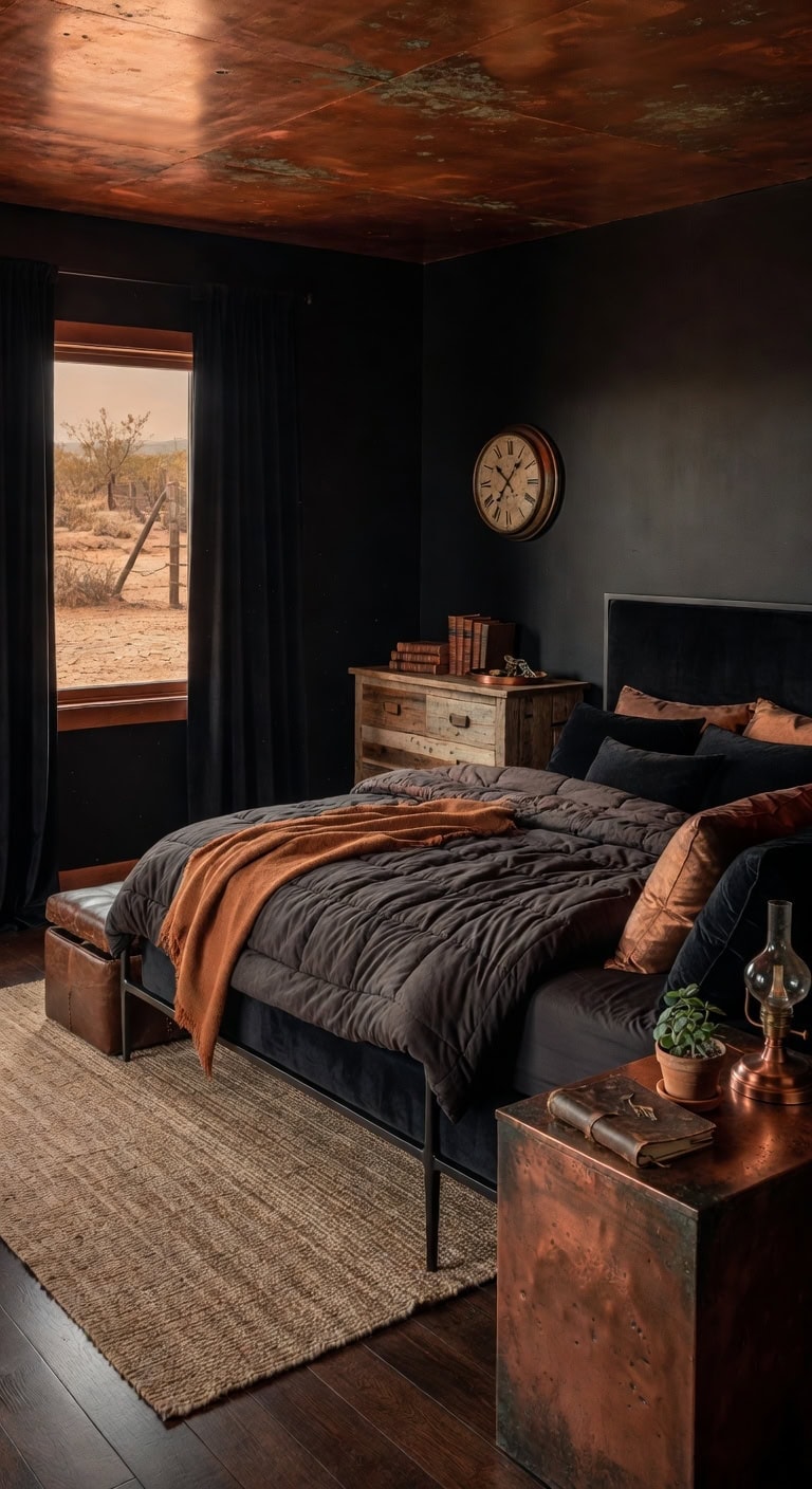 obsidian black weathered copper