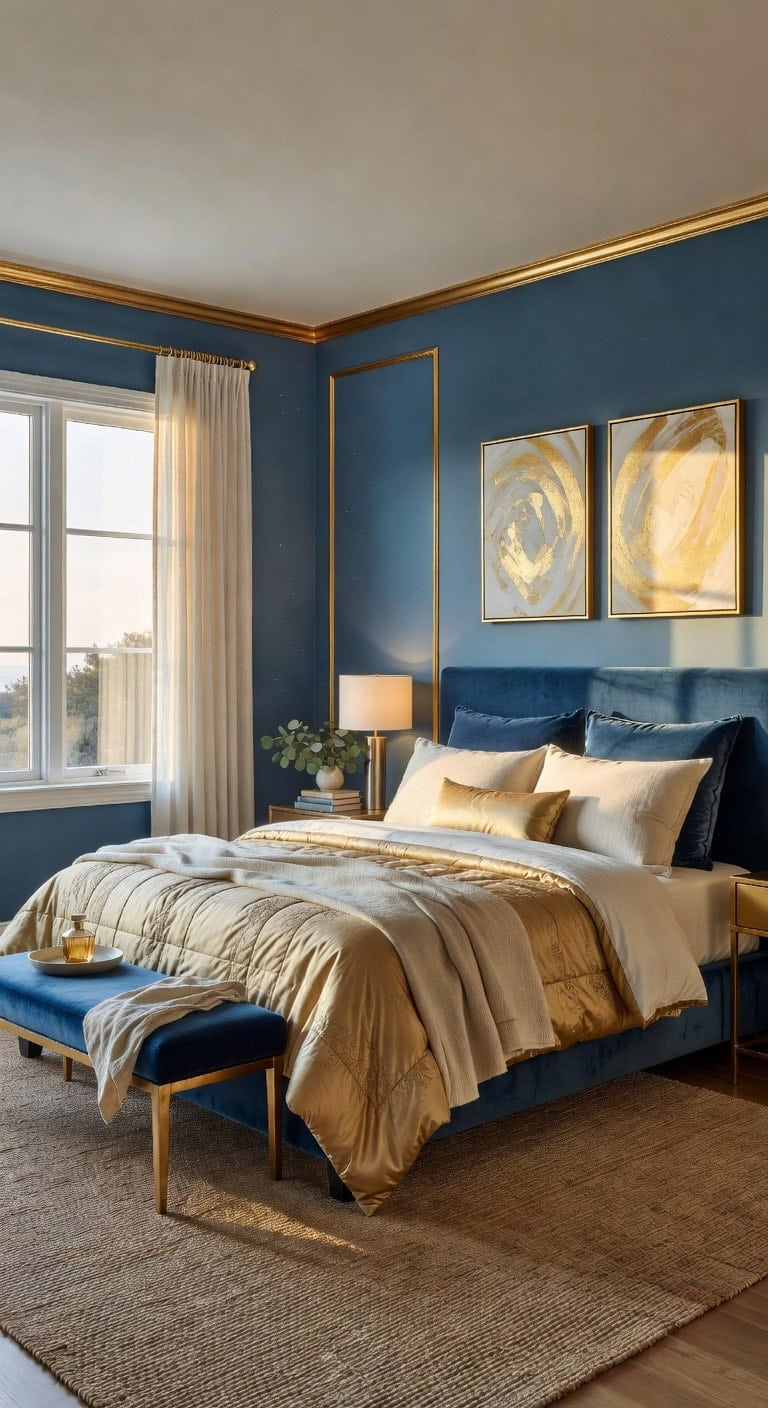ocean blue gold elegance