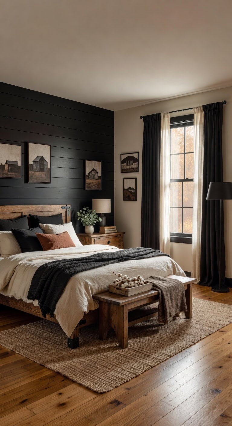 onyx hickory farmhouse bedroom