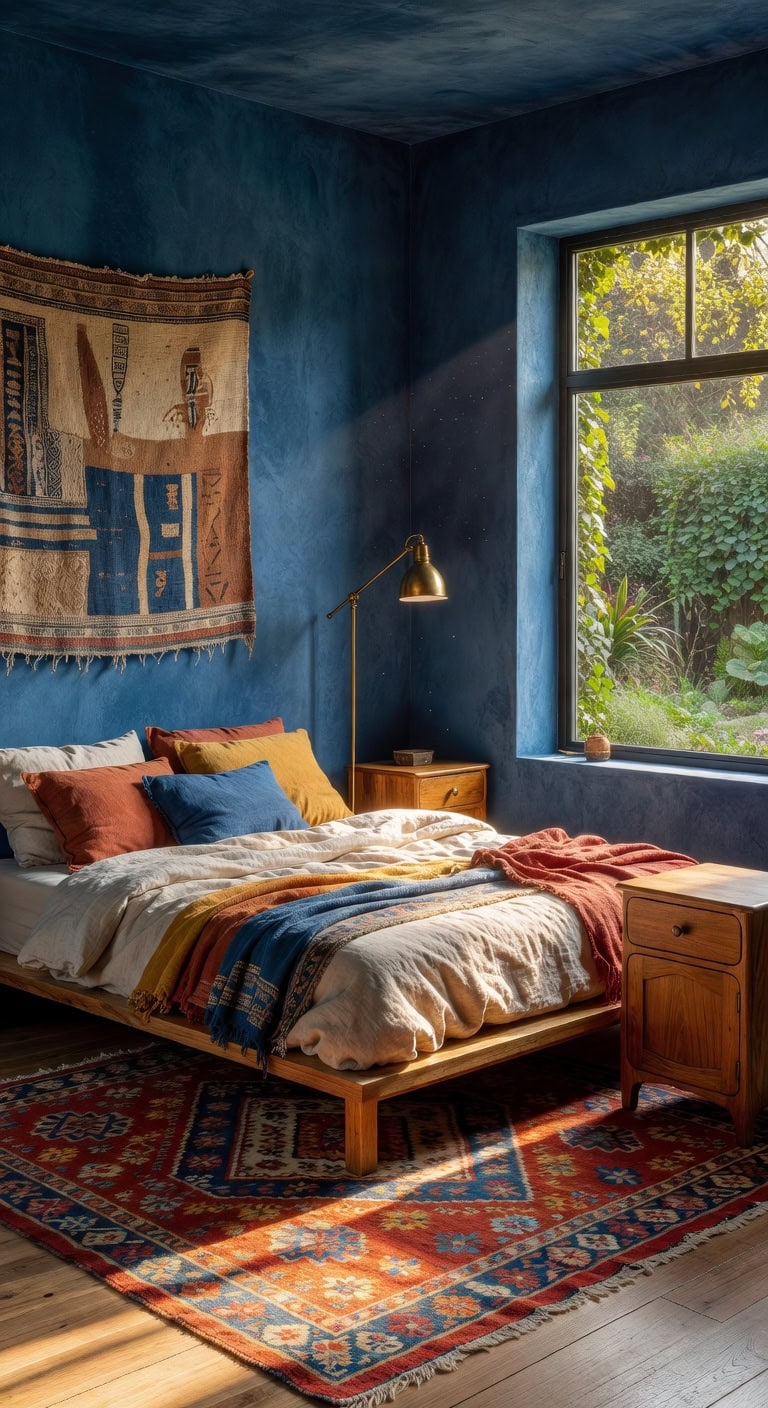 organic blue wood bedroom ideas