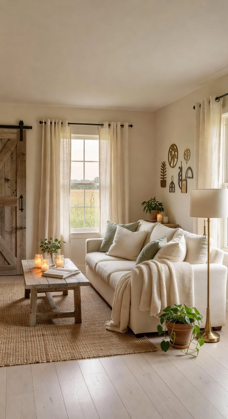 pale cream farmhouse living