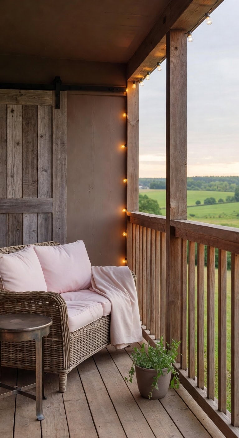 pale pink country balcony nook