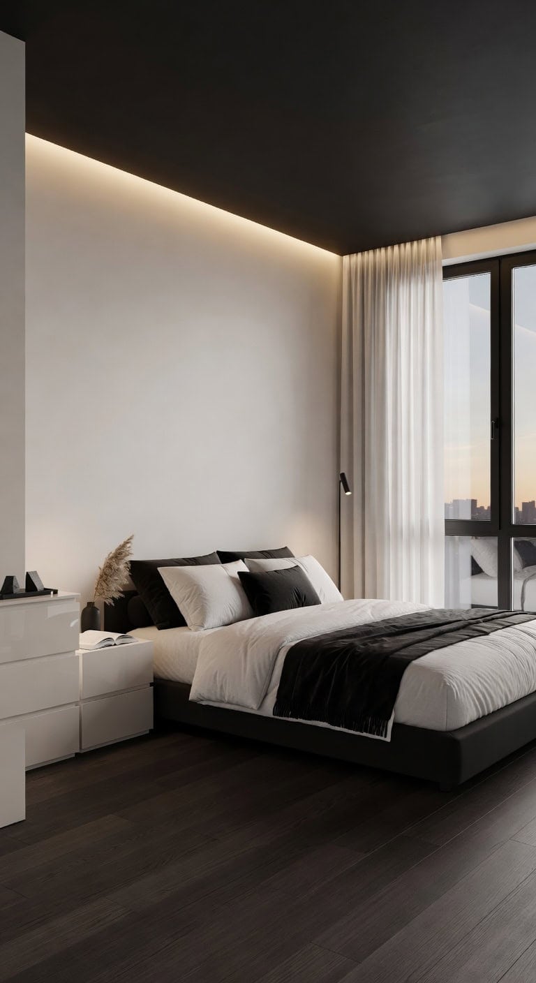 pearl white black ceiling